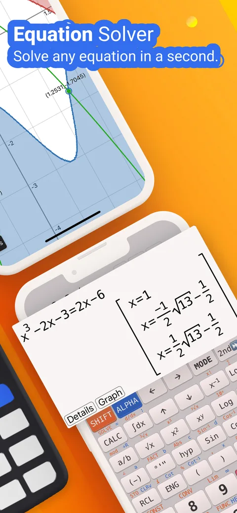 Equation Solver — solve any equation in a second: a graph and a solved cubic equation